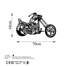 Wallity Motorcycle Accesorio de Pared de Metal Negro